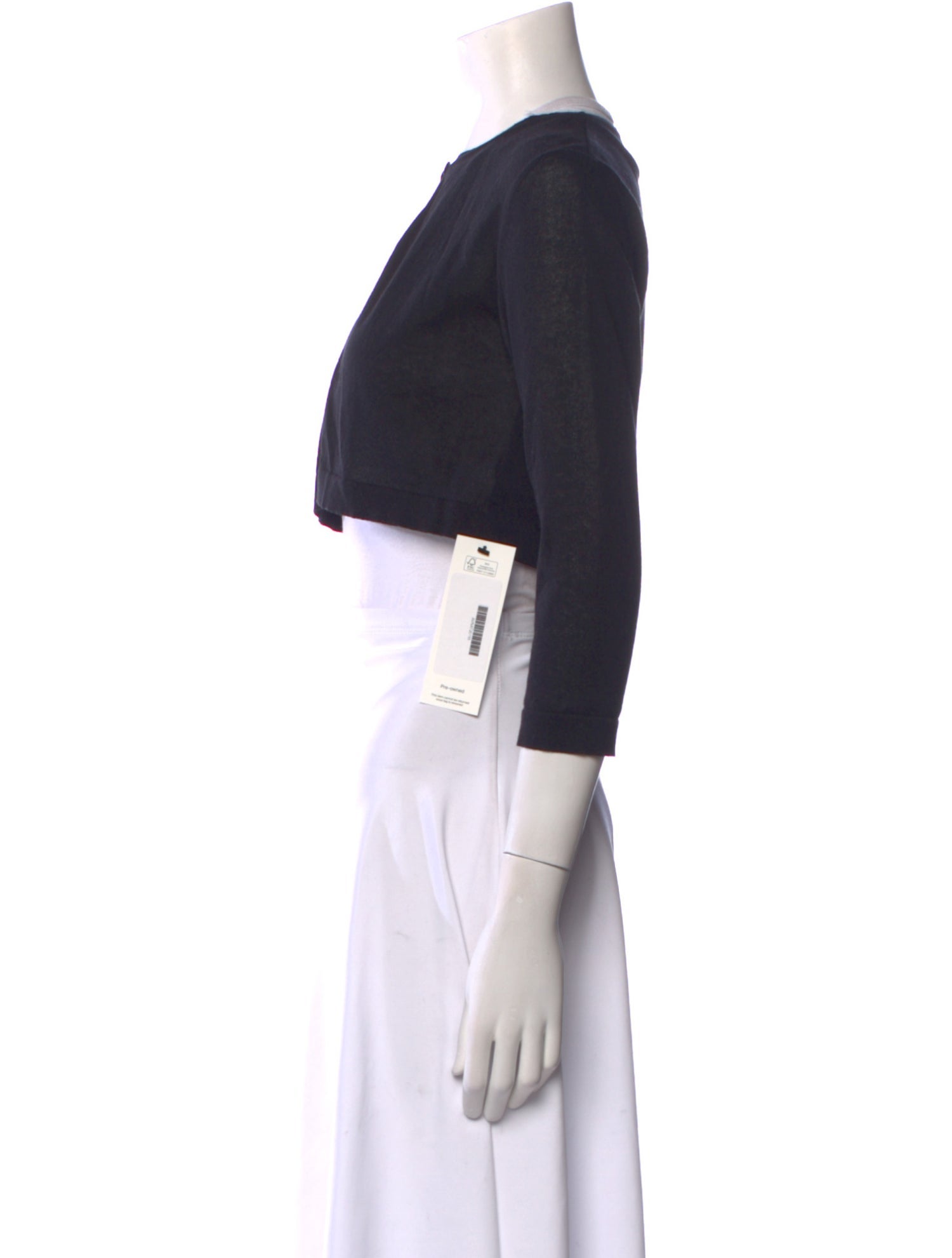 Antonino Valenti Crew Neck Three-Quarter Sleeve Crop Top