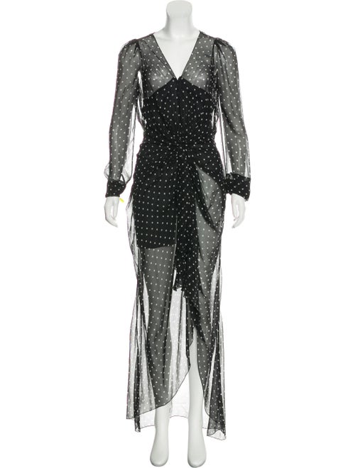 Alexandre Vauthier Sheer Silk Dress Black