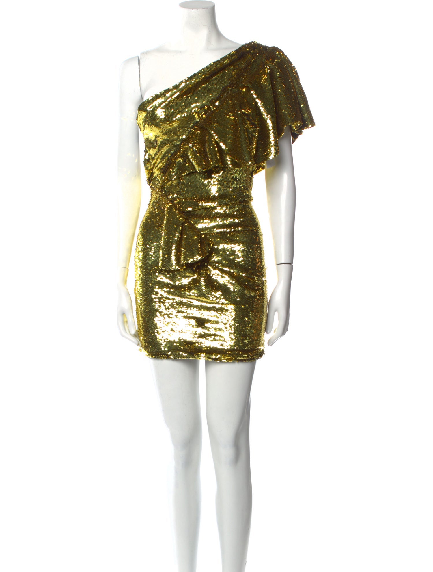 Alexandre Vauthier One-Shoulder Mini Dress w/ Tags - Yellow Dresses,  Clothing - AVR24340 | The RealReal