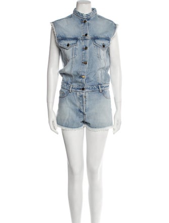 Alexandre Vauthier Printed Mock Neck Romper