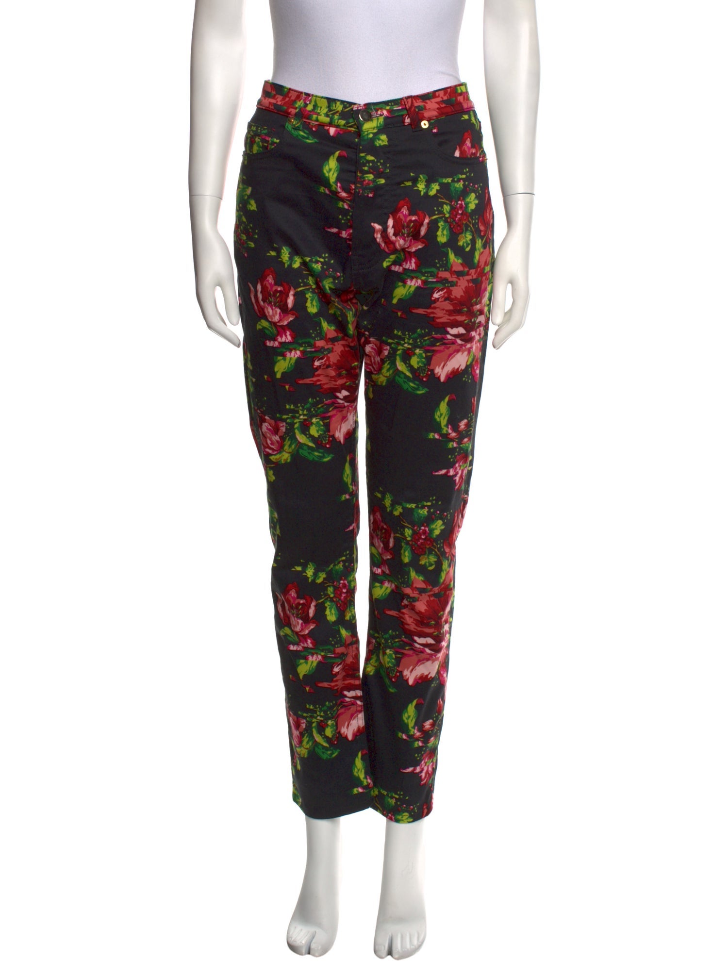 Alexandre Vauthier Floral Print Straight Leg Pants