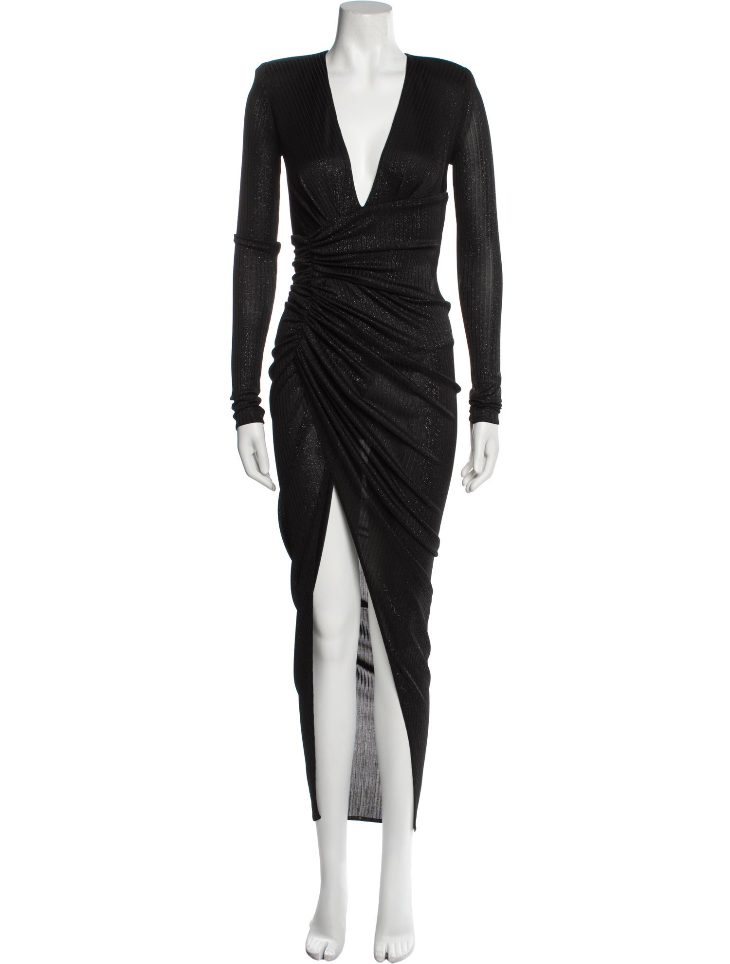 ワンピース ALEXANDRE VAUTHIER V-neck jersey dress Black Alexandre Vauthier V Neck Mini Dress in Black | FWRD