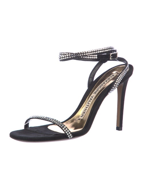 Alexandre Vauthier Suede Crystal Embellishments Sandals