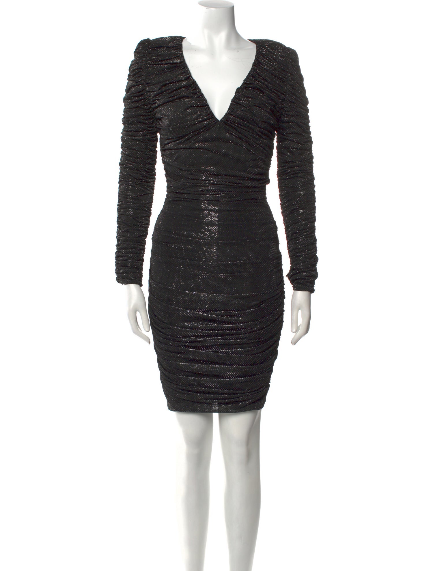 Alexandre Vauthier V-Neck Knee-Length Dress - Black Dresses