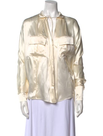 Alexandre Vauthier Silk V-Neck Blouse