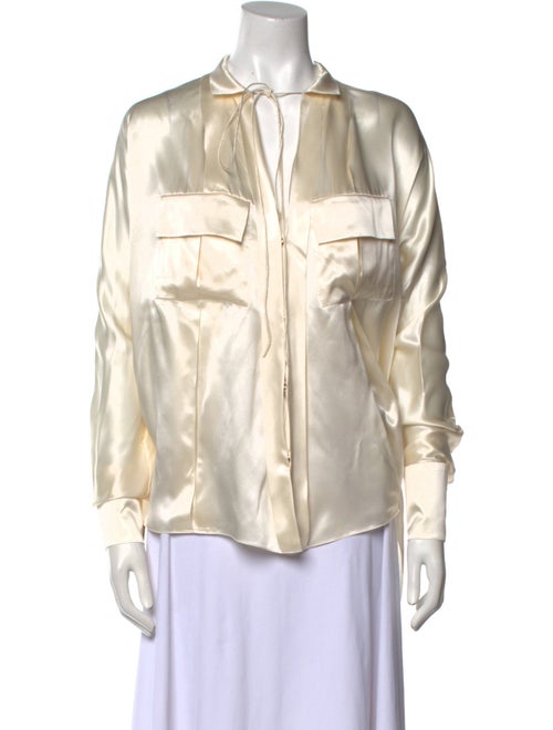 Alexandre Vauthier Silk V-Neck Blouse