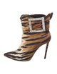 Alexandre Vauthier Satin Animal Print Boots