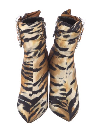 Alexandre Vauthier Satin Animal Print Boots