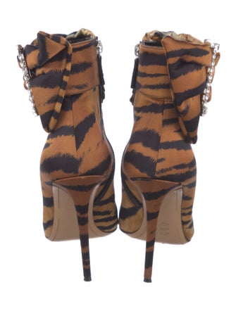 Alexandre Vauthier Satin Animal Print Boots