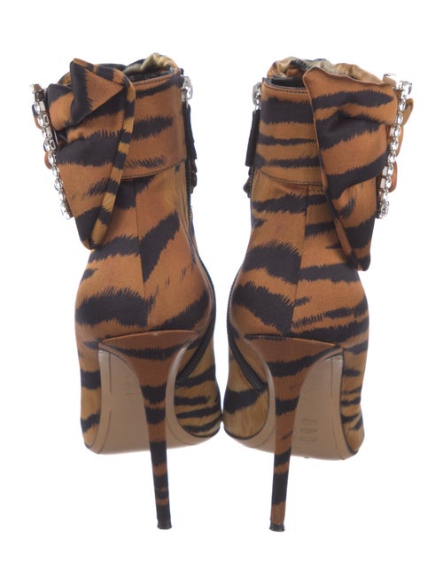 Alexandre Vauthier Satin Animal Print Boots