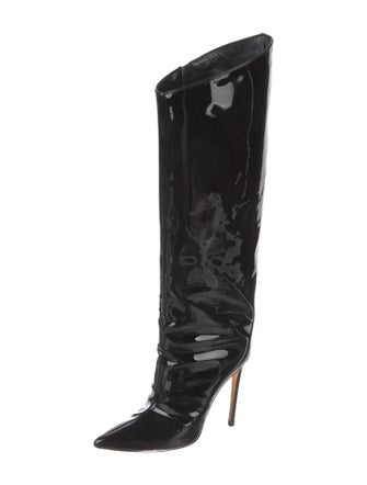 Alexandre Vauthier Patent Leather Lace-Up Boots