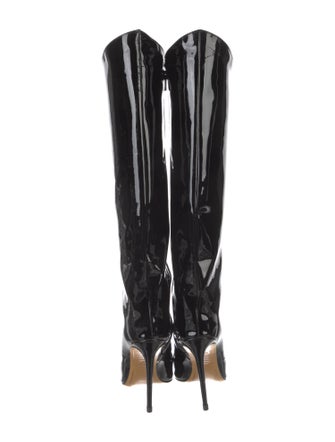 Alexandre Vauthier Patent Leather Lace-Up Boots