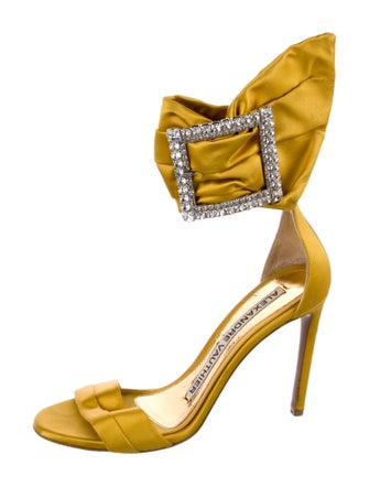 Alexandre Vauthier Suede Crystal Embellishments Sandals