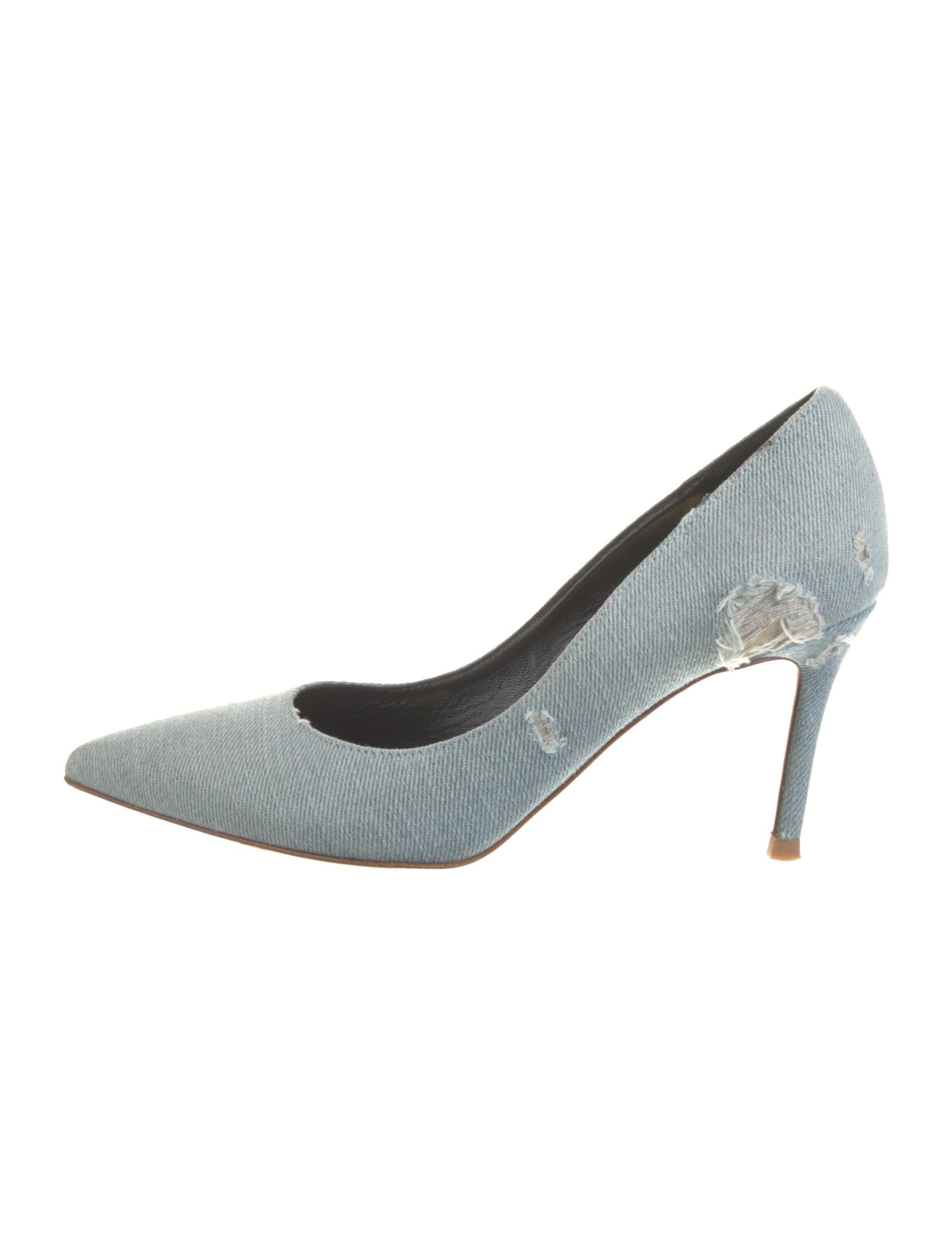 Alexandre Vauthier Denim Distressed Accents Pumps