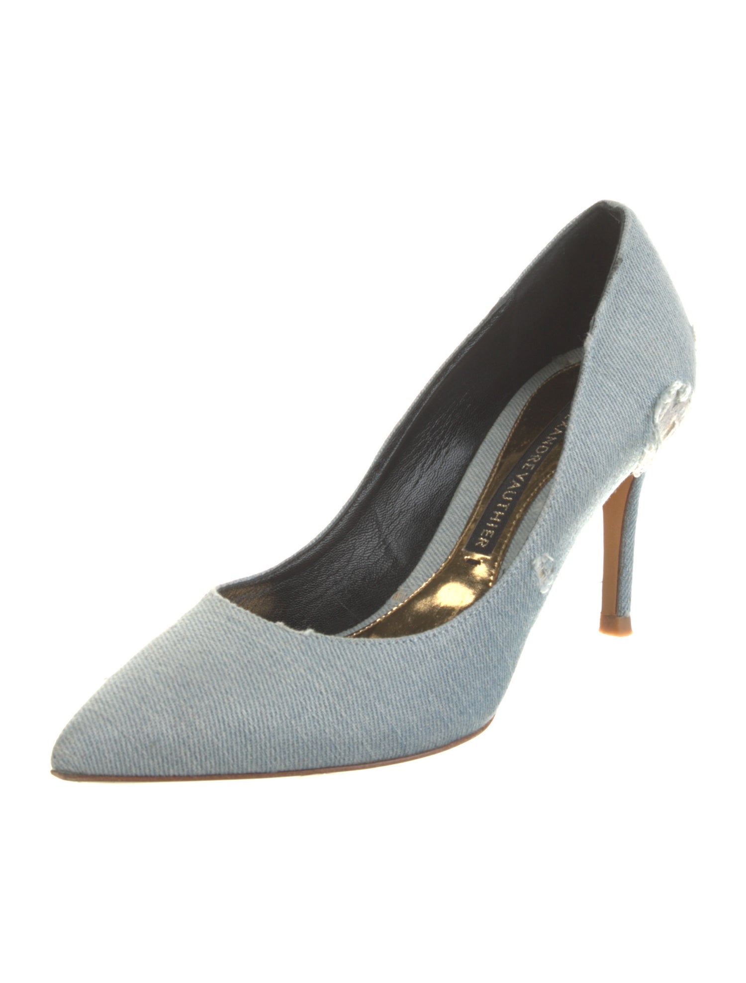 Alexandre Vauthier Denim Distressed Accents Pumps
