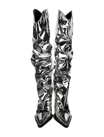 Alexandre Vauthier Patent Leather Lace-Up Boots
