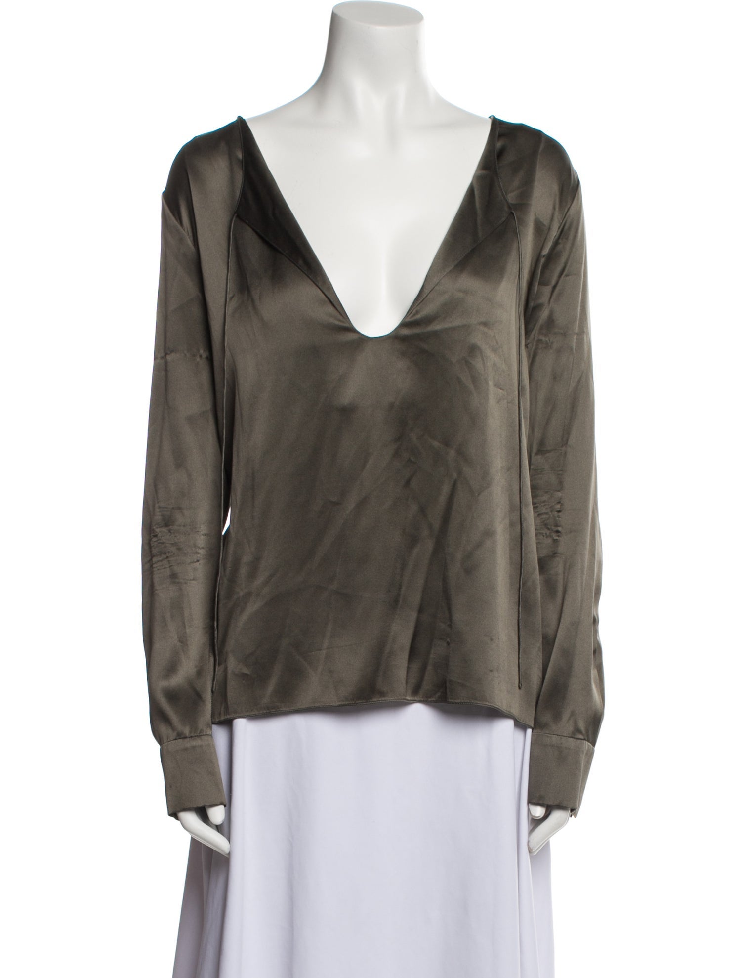 Alexandre Vauthier Silk V-Neck Blouse