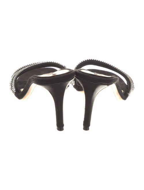 Alexandre Vauthier Satin Crystal Embellishments Slides