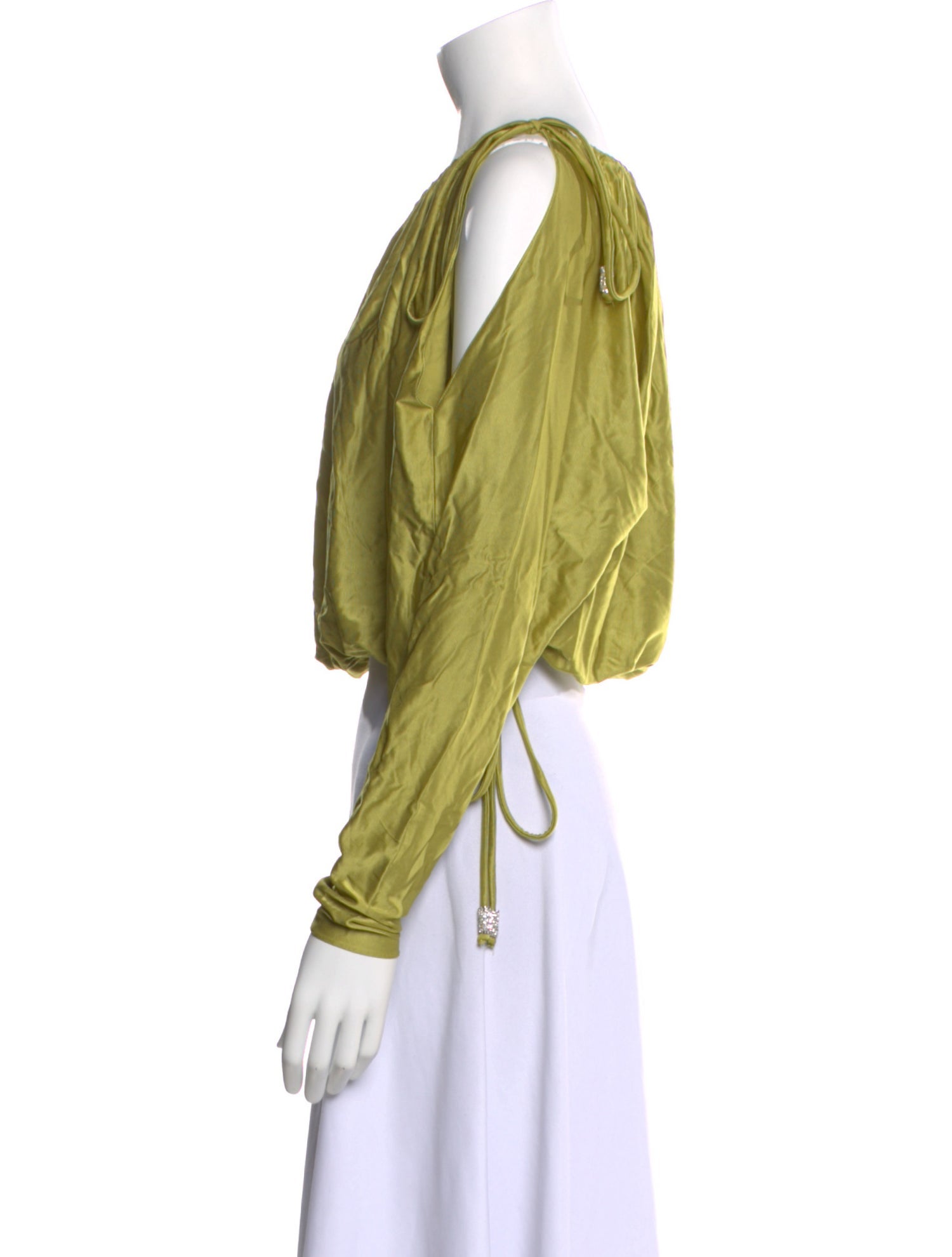 Alexandre Vauthier Bateau Neckline Long Sleeve Crop Top