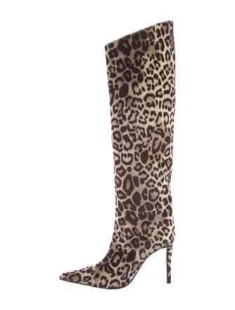 Alexandre Vauthier Velvet Animal Print Boots
