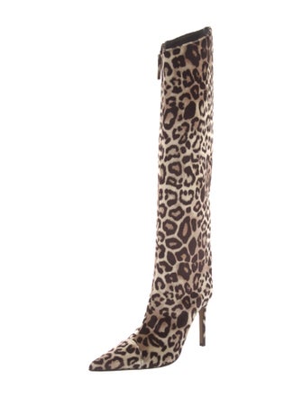 Alexandre Vauthier Velvet Animal Print Boots