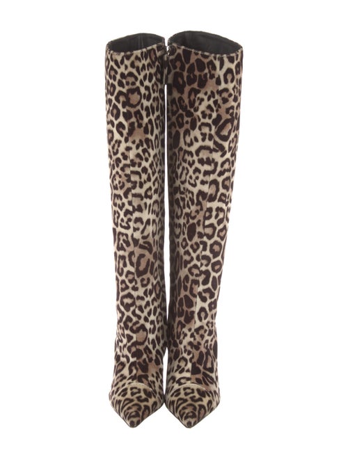 Alexandre Vauthier Velvet Animal Print Boots