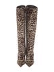 Alexandre Vauthier Velvet Animal Print Boots