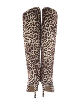 Alexandre Vauthier Velvet Animal Print Boots
