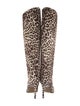 Alexandre Vauthier Velvet Animal Print Boots