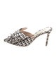 Alexandre Vauthier Satin Houndstooth Print Mules