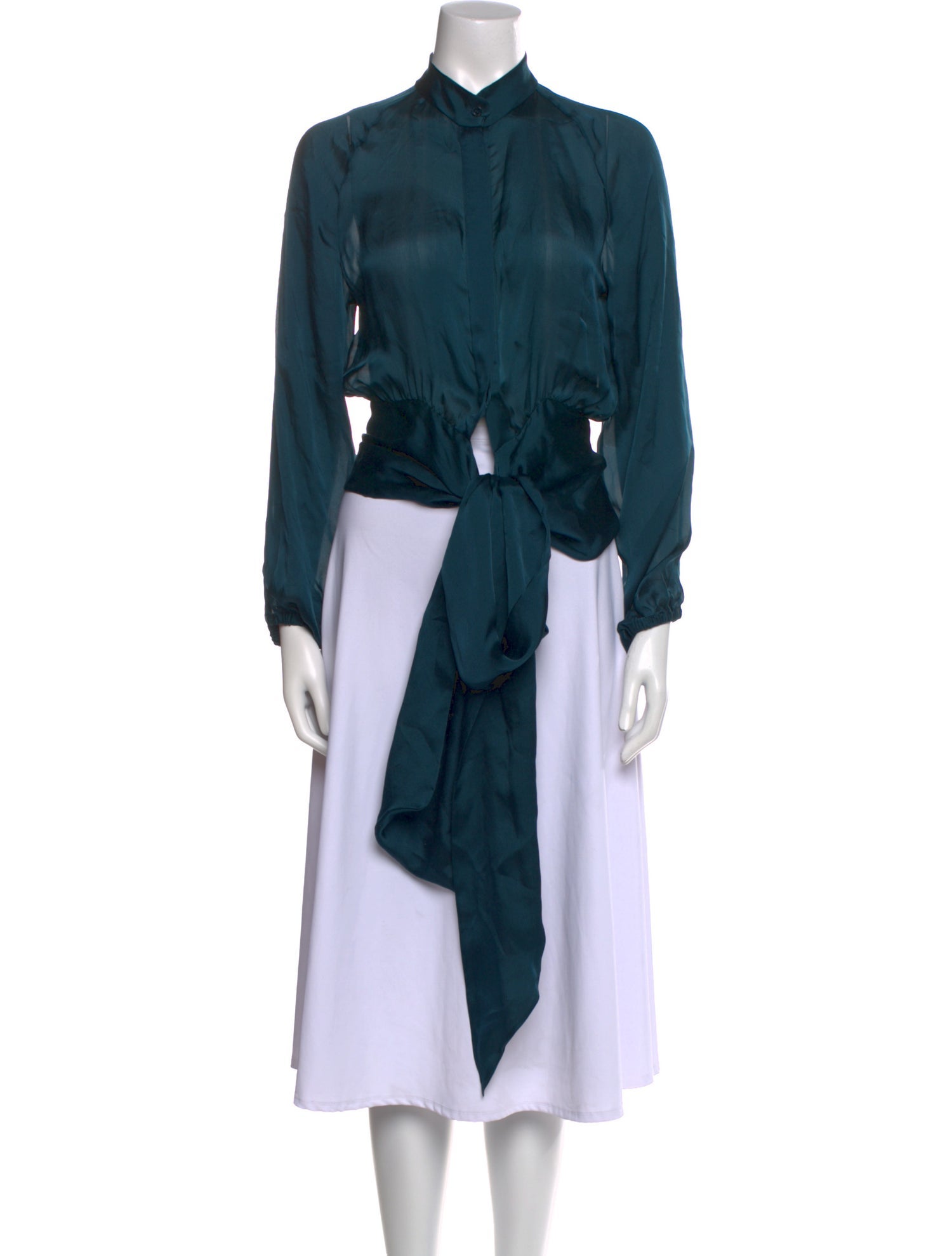 Alexandre Vauthier Silk Mock Neck Top