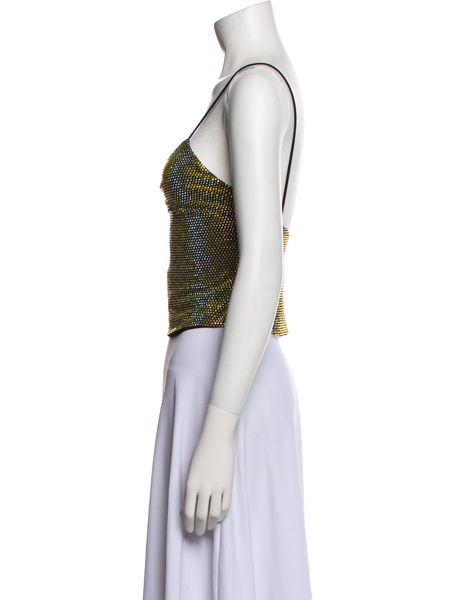 Alexandre Vauthier Printed V-Neck Crop Top