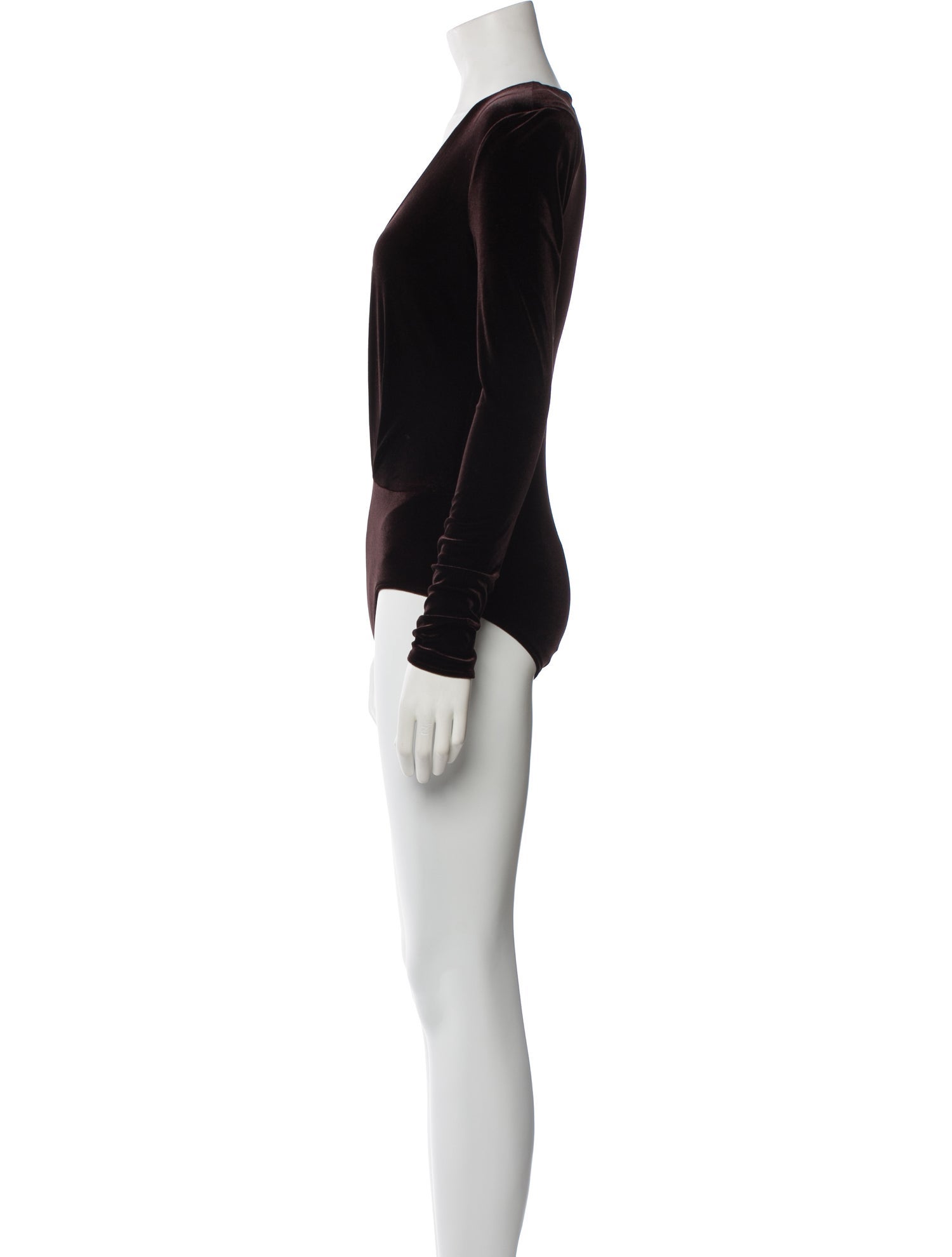 Alexandre Vauthier Plunge Neckline Long Sleeve Bodysuit