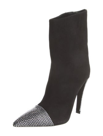 Alexandre Vauthier Suede Crystal Embellishments Boots