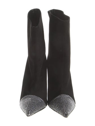 Alexandre Vauthier Suede Crystal Embellishments Boots