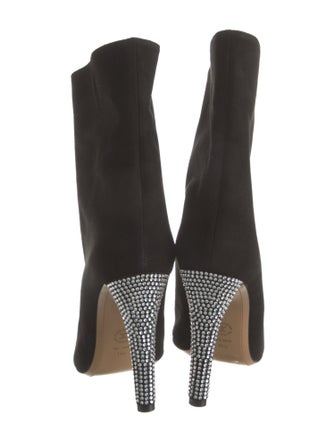 Alexandre Vauthier Suede Crystal Embellishments Boots