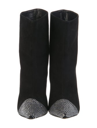 Alexandre Vauthier Suede Crystal Embellishments Boots