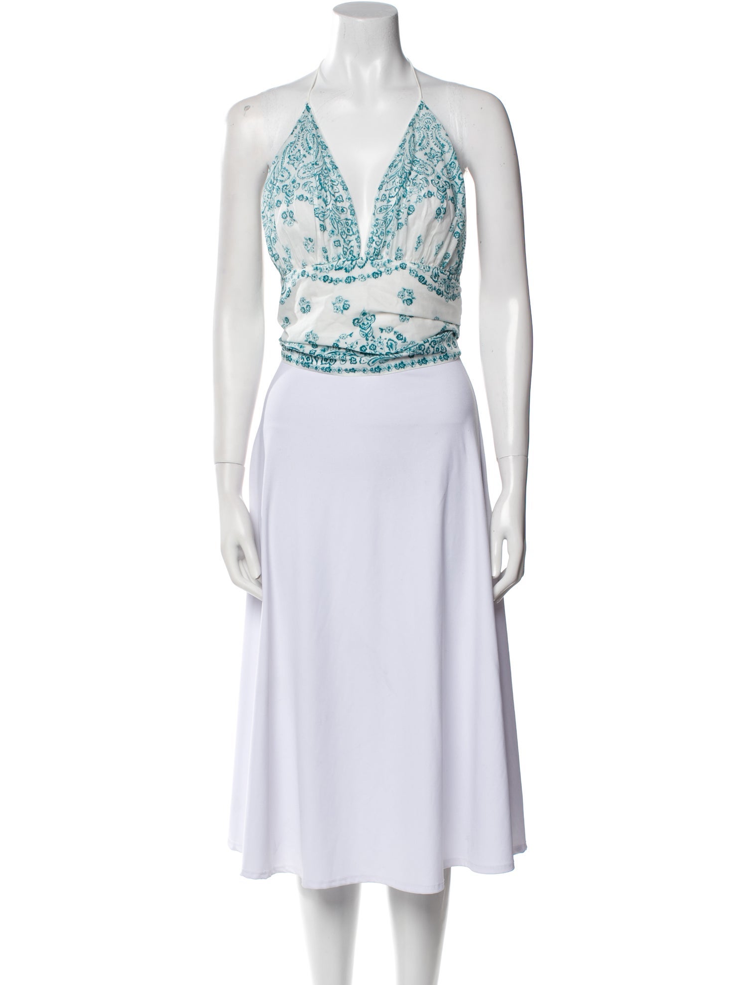 Alexandre Vauthier Floral Print V-Neck Crop Top w/ Tags