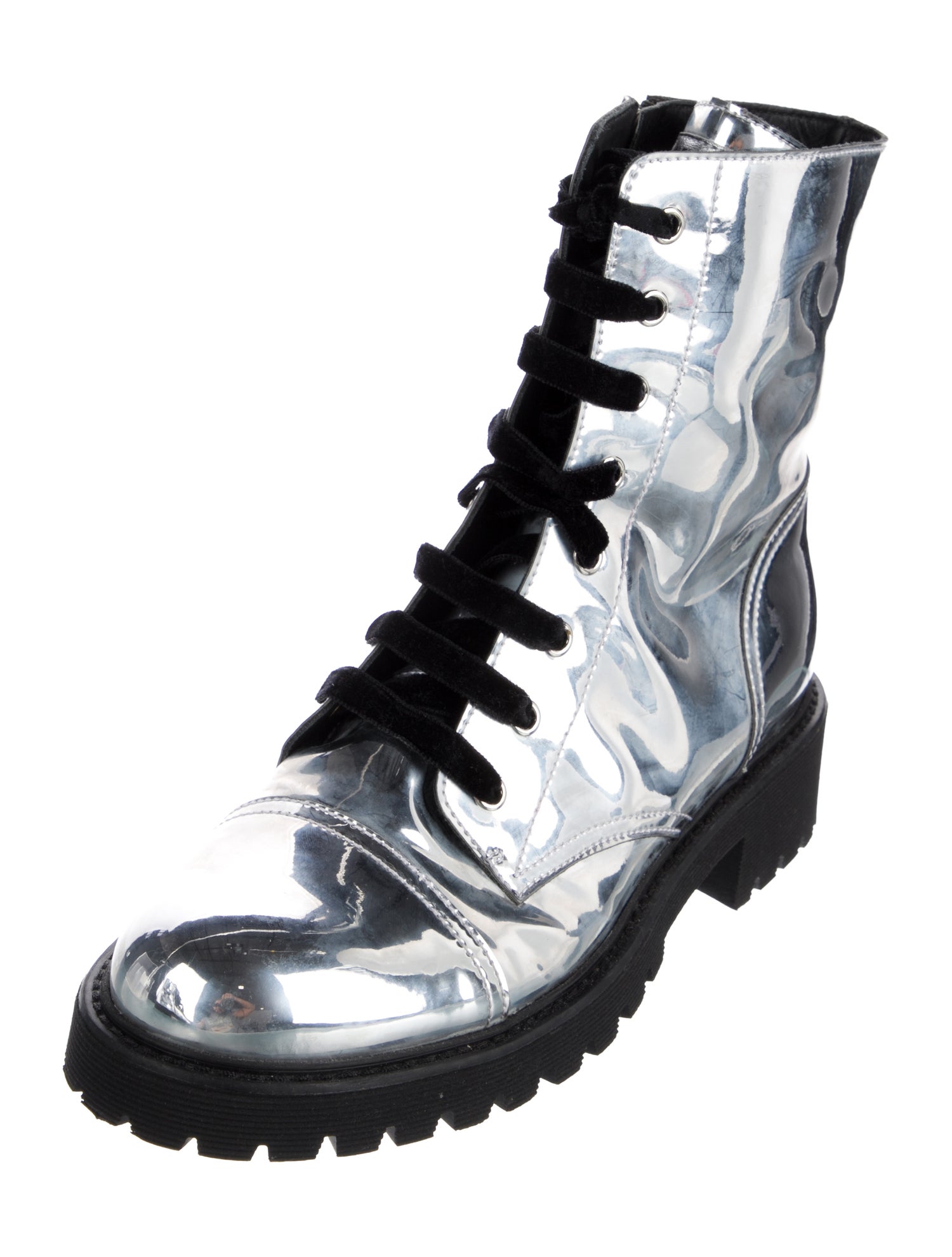 Alexandre Vauthier Patent Leather Combat Boots