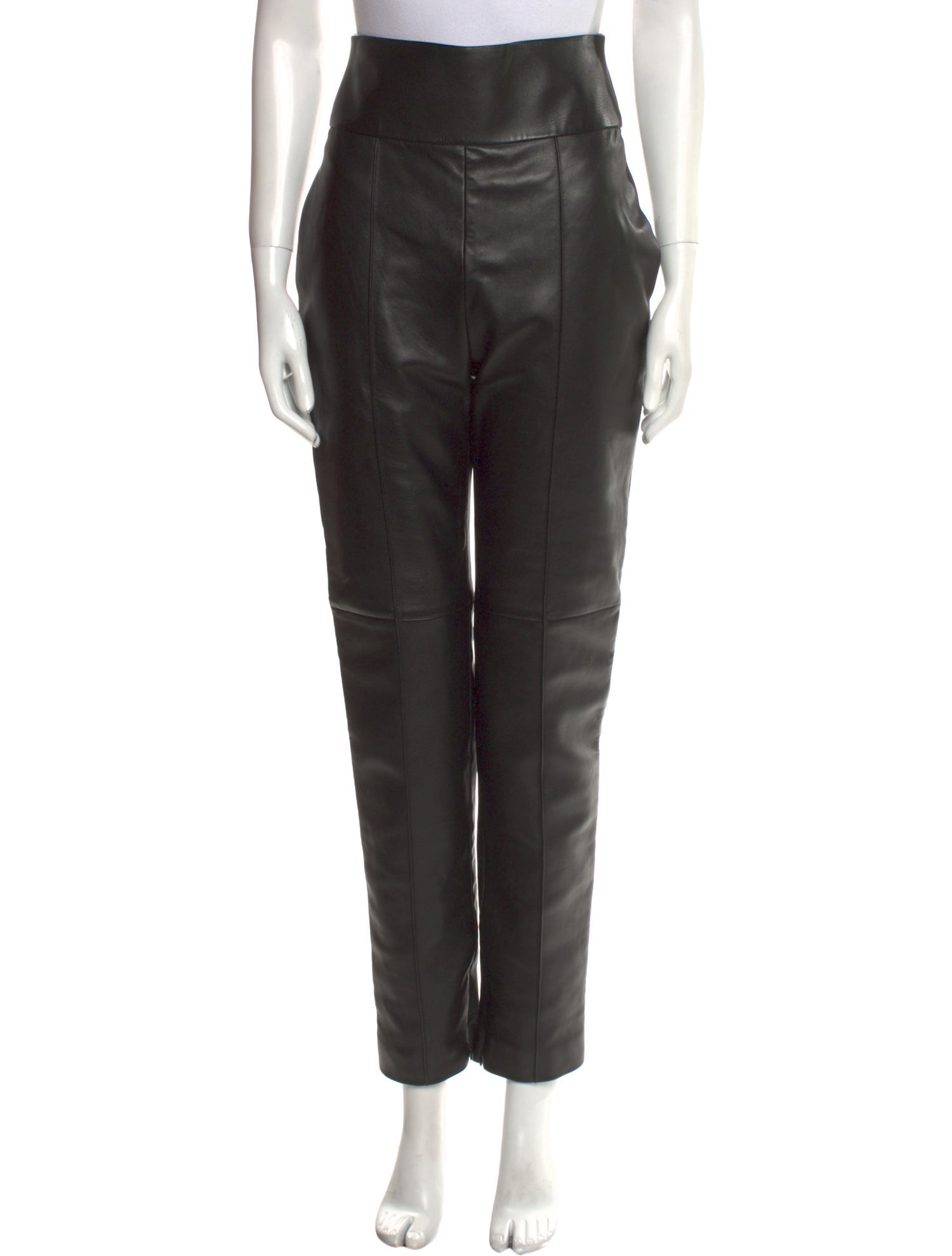 Alexandre Vauthier Leather Straight Leg Pants