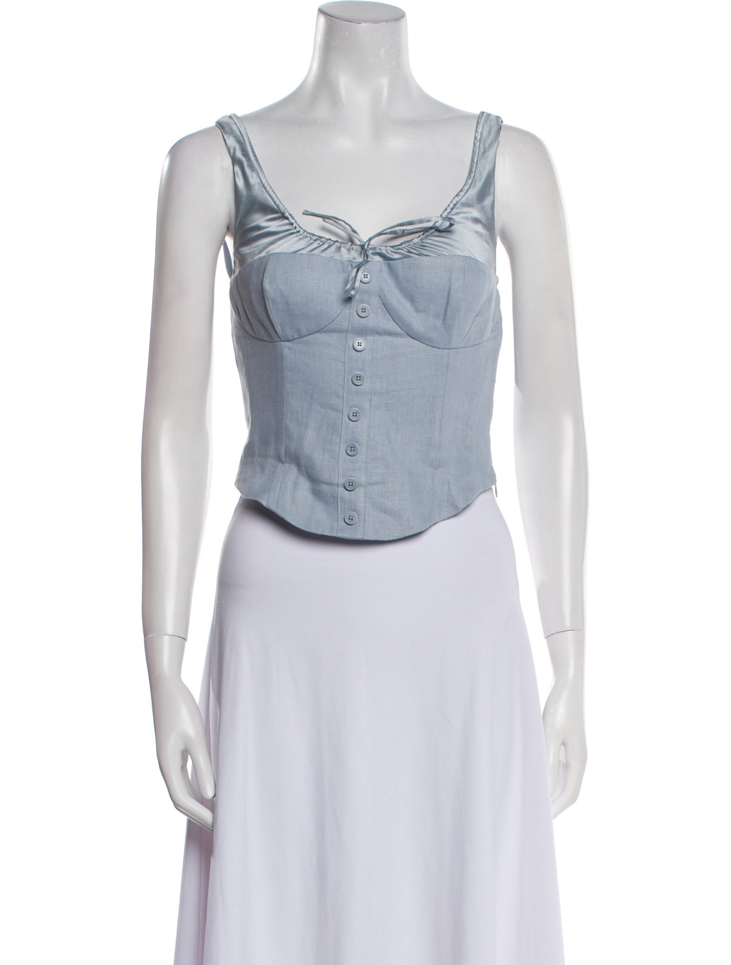 Alexandre Vauthier Square Neckline Sleeveless Crop Top