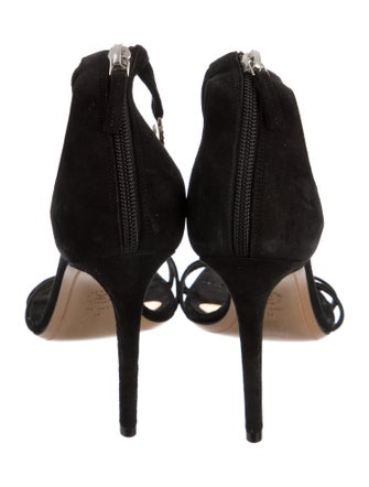 Alexandre Vauthier Suede Crystal Embellishments Sandals