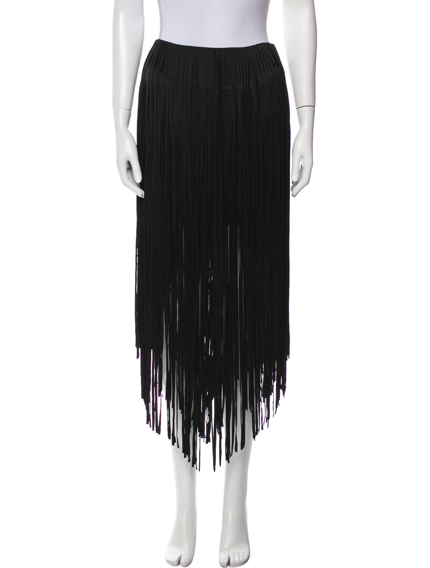 Alexandre Vauthier Fringe Trim Accent Long Skirt
