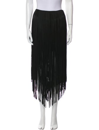 Alexandre Vauthier Fringe Trim Accent Long Skirt