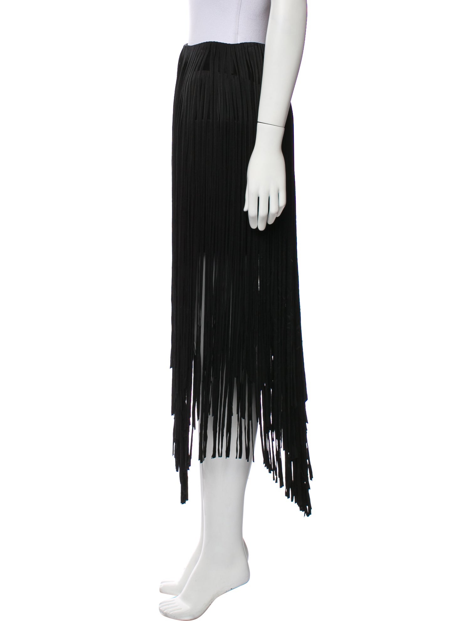 Alexandre Vauthier Fringe Trim Accent Long Skirt