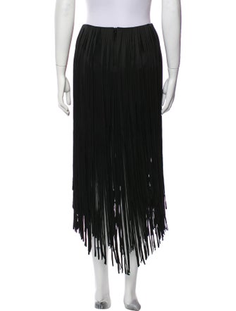 Alexandre Vauthier Fringe Trim Accent Long Skirt