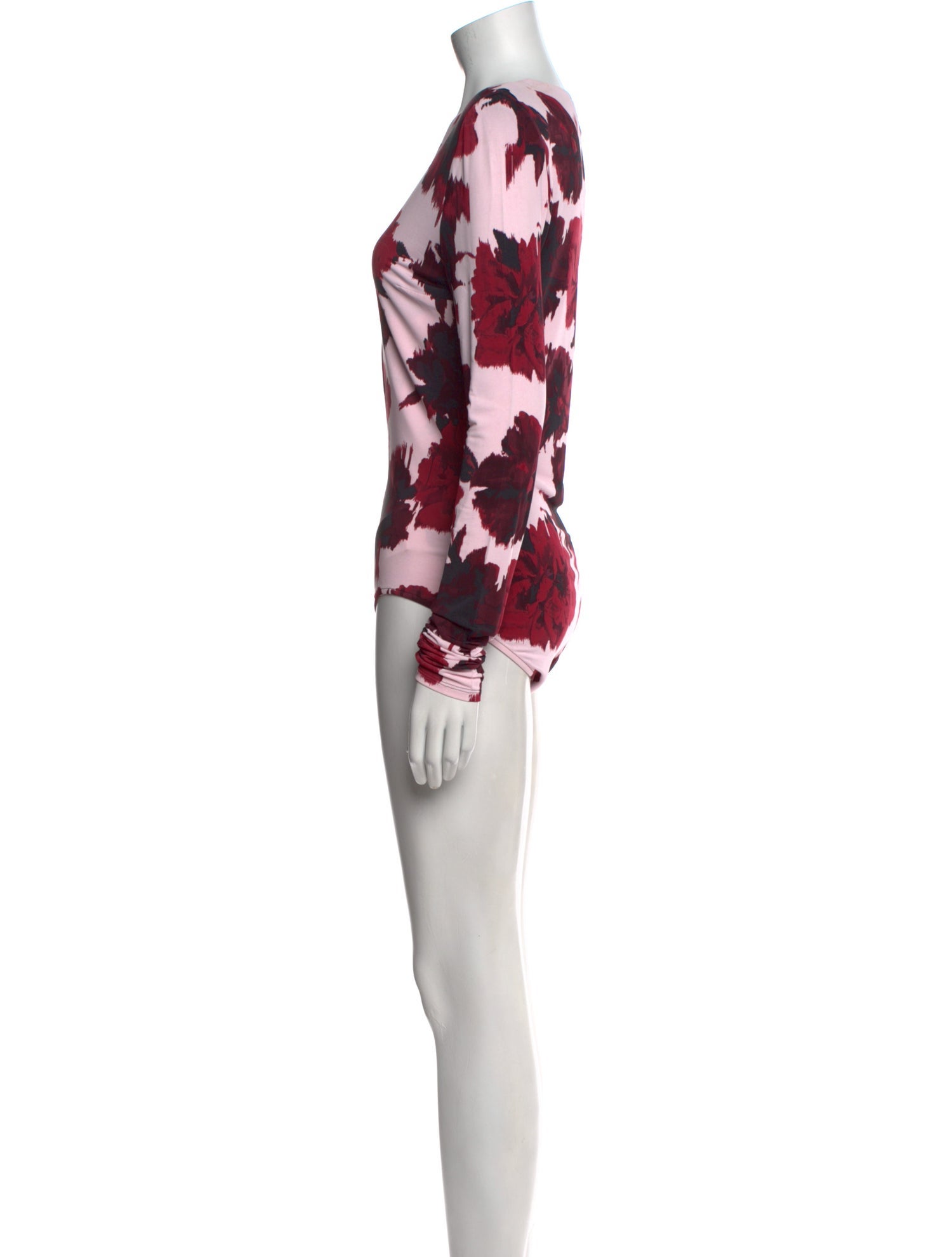 Alexandre Vauthier Floral Print V-Neck Bodysuit
