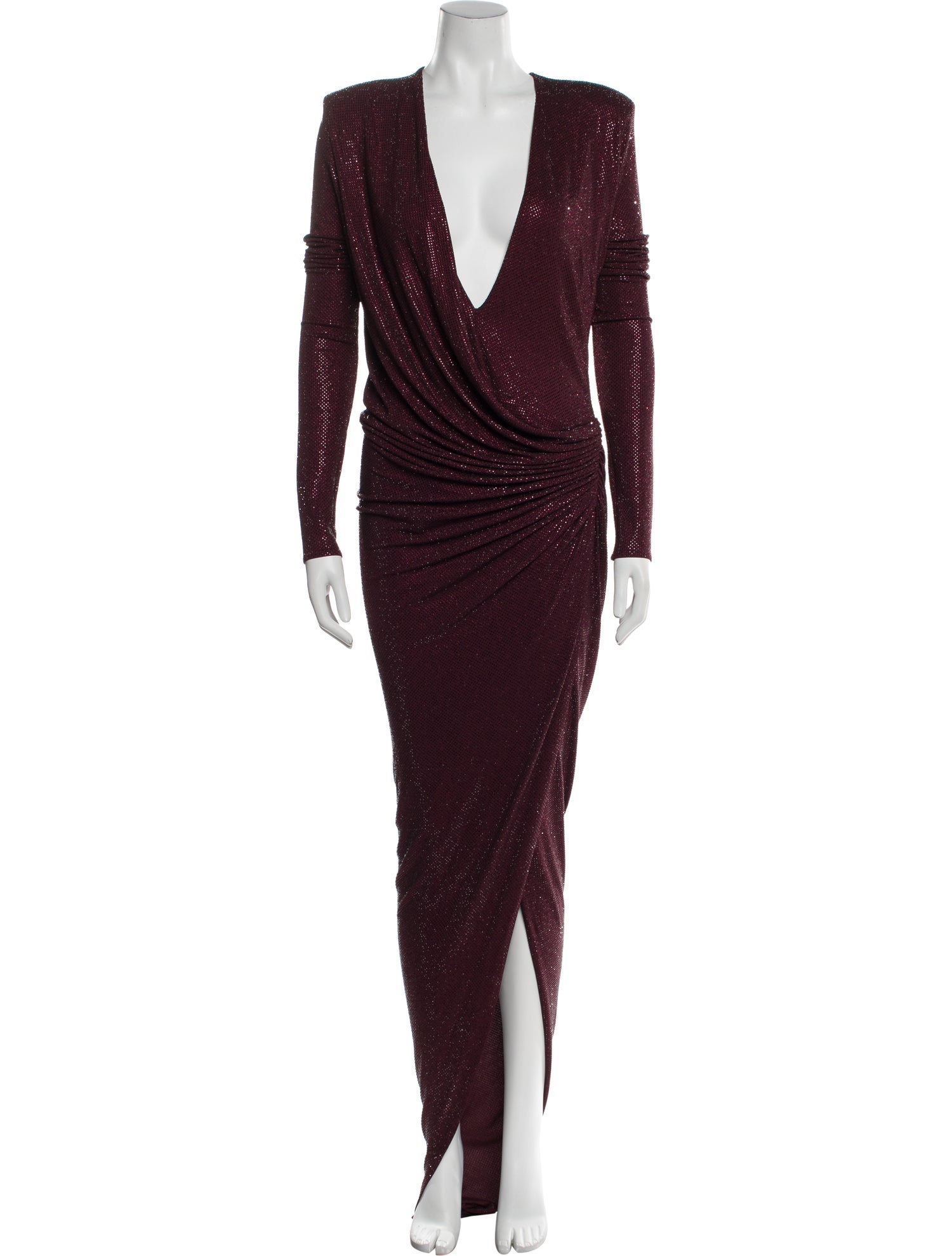 Alexandre Vauthier V-Neck Long Dress - Burgundy Dresses, Clothing - AVR26900 | The RealReal Alexandre Vauthier V-Neck Long Dress - Burgundy Dresses, Clothing - AVR26900 | The RealReal