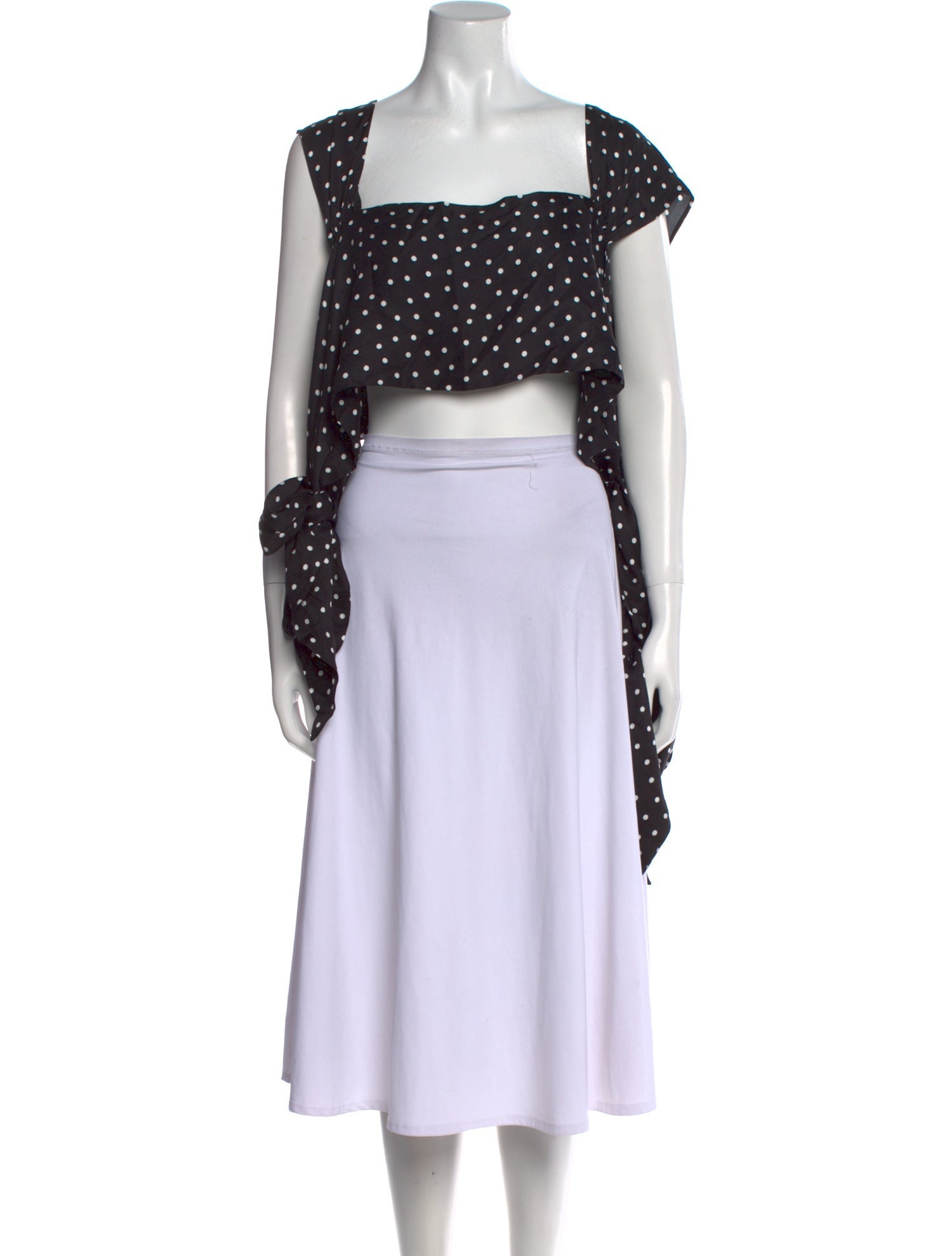 Alexandre Vauthier Polka Dot Print Square Neckline Crop Top w/ Tags