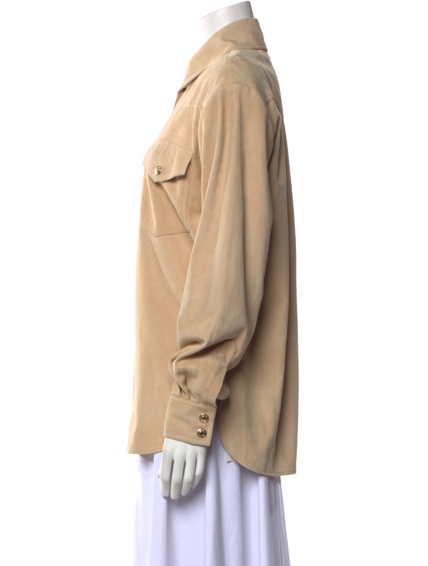 Alexandre Vauthier Leather Long Sleeve Button-Up Top w/ Tags